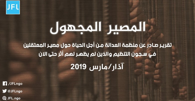 المصير المجهول: تقرير صادر عن منظمة العدالة من أجل الحياة حول مصير المعتقلين في سجون تنظيم الدولة والذين لم يظهر لهم أثر حتى الآن